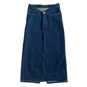 Zara Denim Maxi Skirt Dark Wash